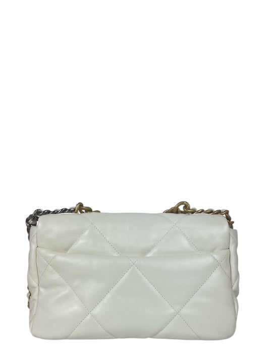 Chanel NWT White Lambskin Quilted Medium 19 Bag