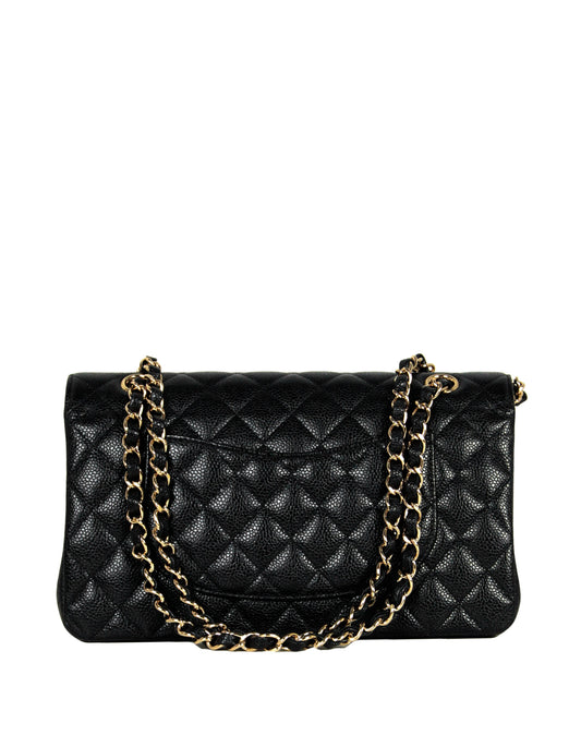 Chanel Black Caviar Medium Double Flap Classic GHW