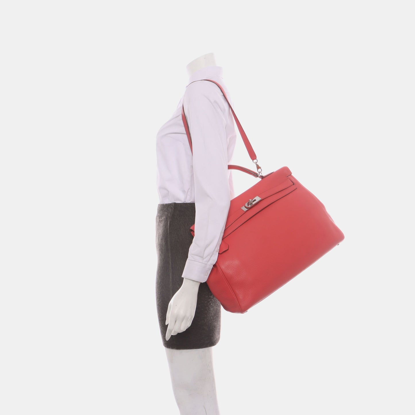 Hermes Kelly 40 Rose Jaipur Clemence Retourne Silver Hardware 2010