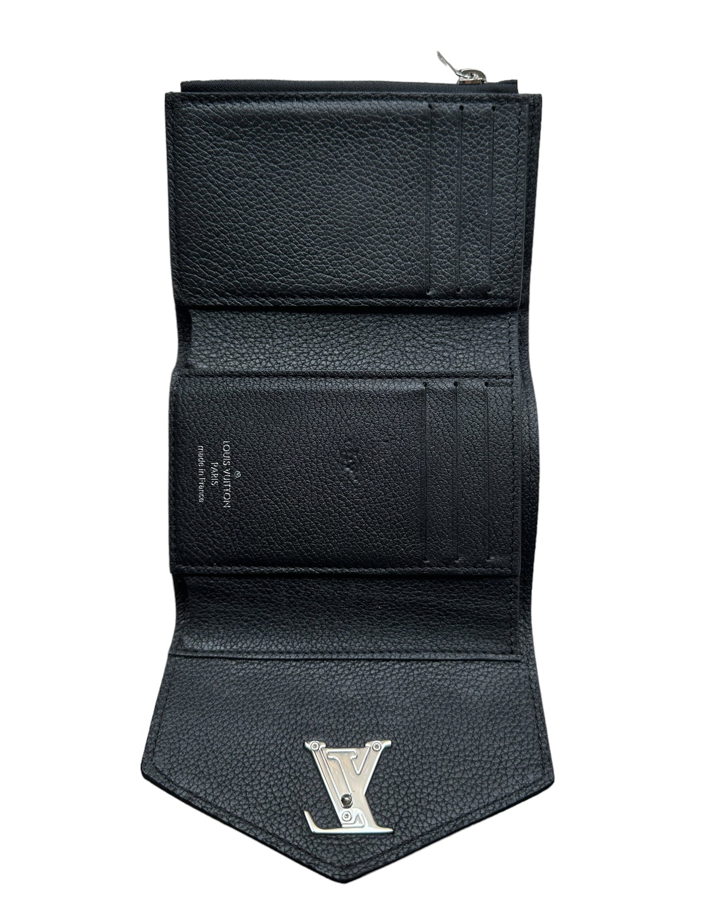 Louis Vuitton Black Leather MyLockMe Compact Wallet