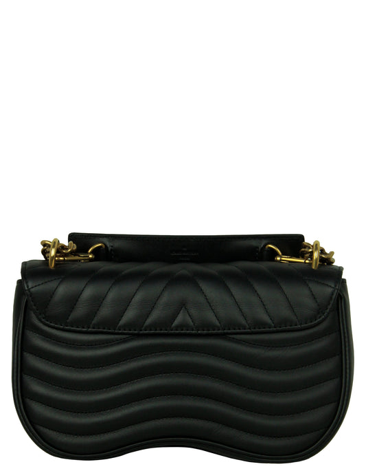 Louis Vuitton Black Leather New Wave MM Chain Bag