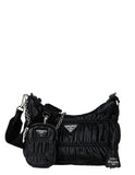 Prada Black Leather Re-Edition 2005 Nappa Gaufré Crossbody Bag