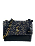 Saint Laurent Medium Sunset Leopard Print Shoulder Bag