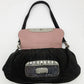 Prada Black Suede Rhinestone Alligator Flap Shoulder Bag
