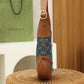 GG 637092 subaxillary bag Leather brown blue canvas