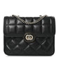 Amelia Calfskin Quilted Small Deco Shoulder Bag Black