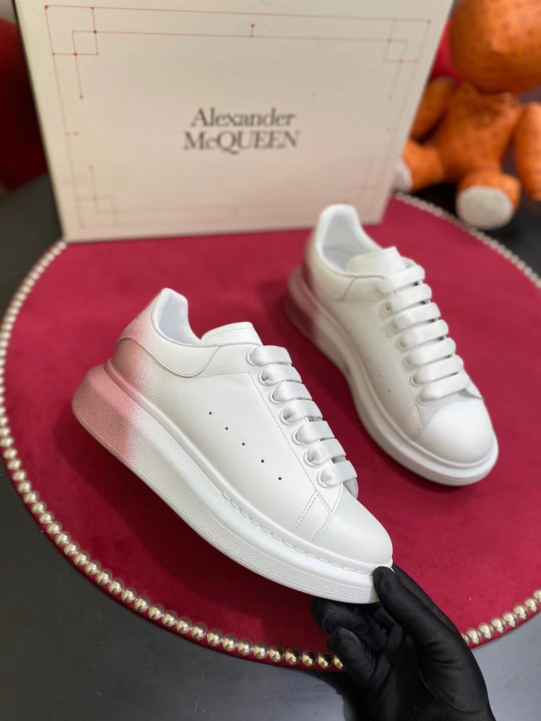 Alex - McQueen OTLM -sized Sneaker White/Red For Men