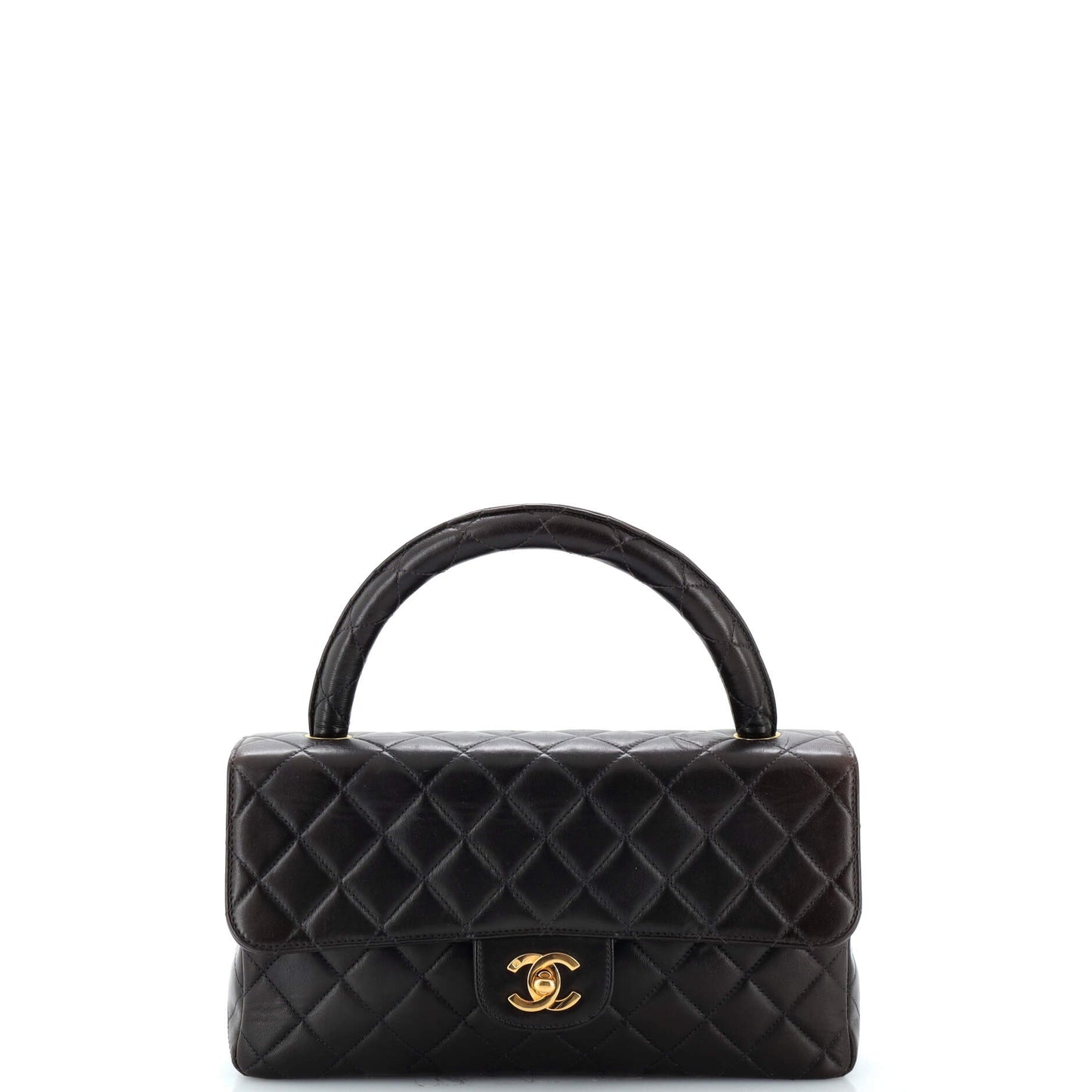 CHANEL   Twin Top Handle Flap Bag Quilted Lambskin Medium