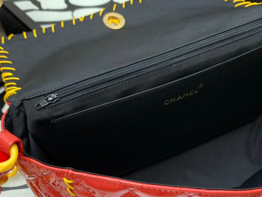 CHL - Vinyl Classic Red and Yellow Shoulder bag For Women 29cm/11.5in