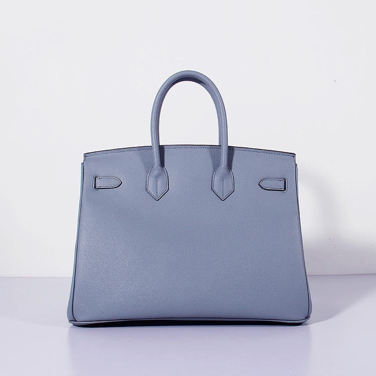 Luxury Hermes 35cm Birkin Bag Epsom Leather Blue Lin Gold
