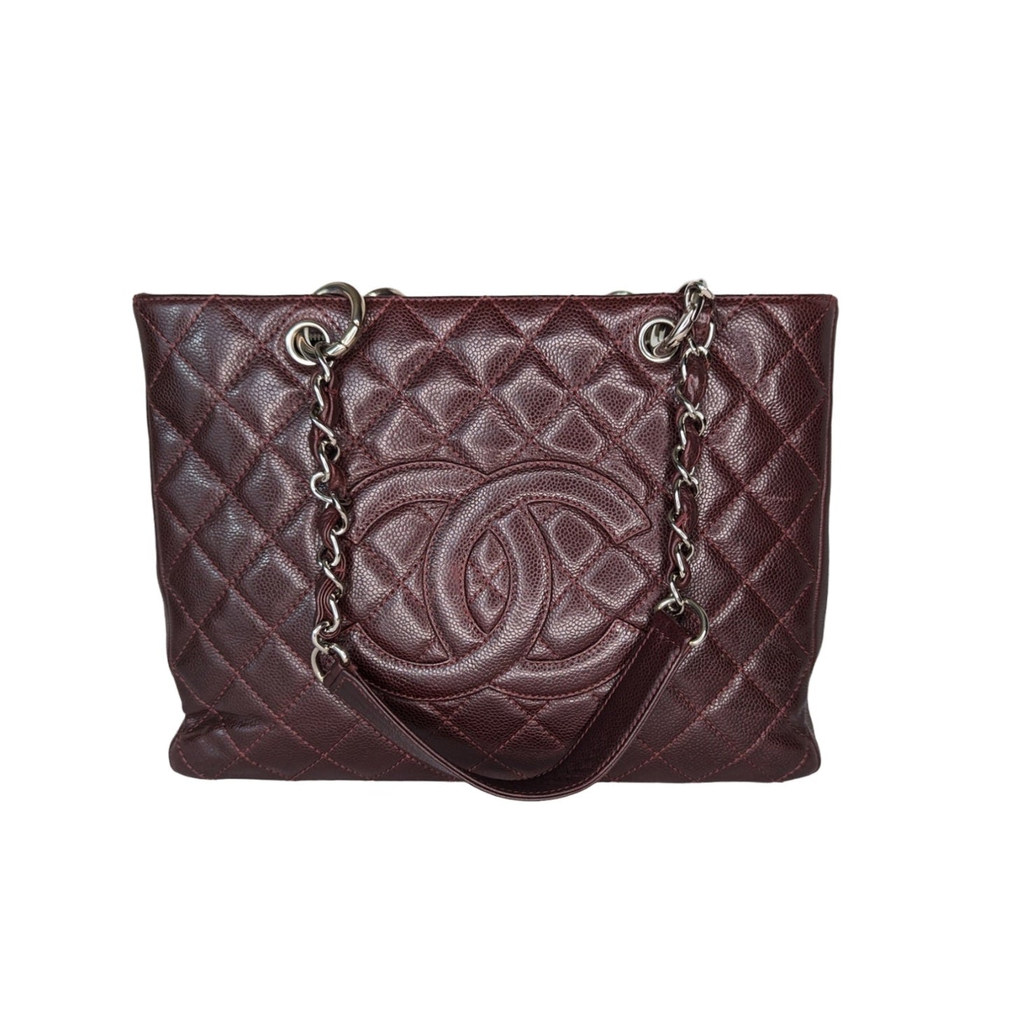 Chanel bag Burgundy Quilted Caviar Grand Shopping Tote GST