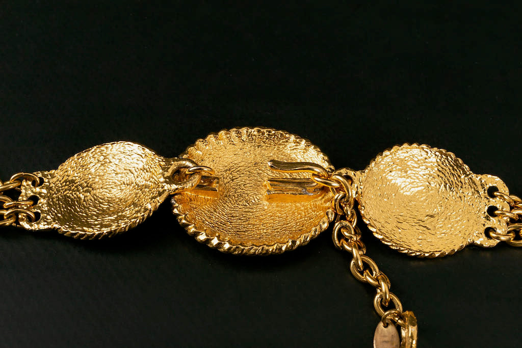 Ceinture en métal doré Chanel 1980s