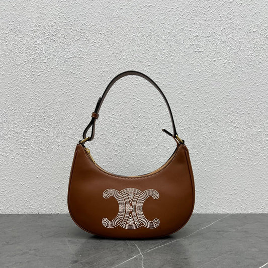 CE Ava Bag With Triomphe Embroidery Tan For Women 9in/23Amelia193953EFS.04LU
