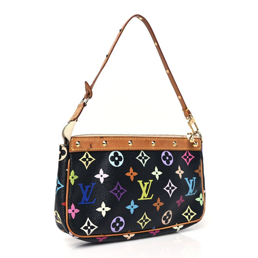 Louis Vuitton Monogram Multicolor Pochette Accessories Black