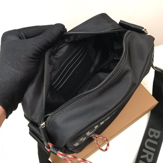 B-Berry - BB  Logo Detail Nylon Crossbody Bag Black For Men, Bags 8.7in/22cm