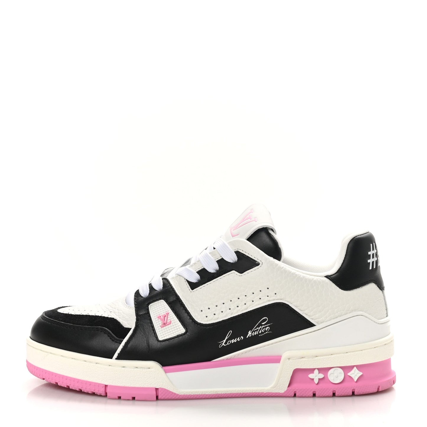 Louis Vuitton Calfskin LV Trainer Maxi Sneakers Black Pink