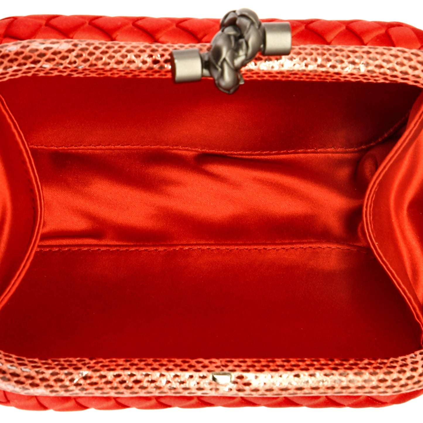 Box Knot Clutch Intrecciato Satin Small
