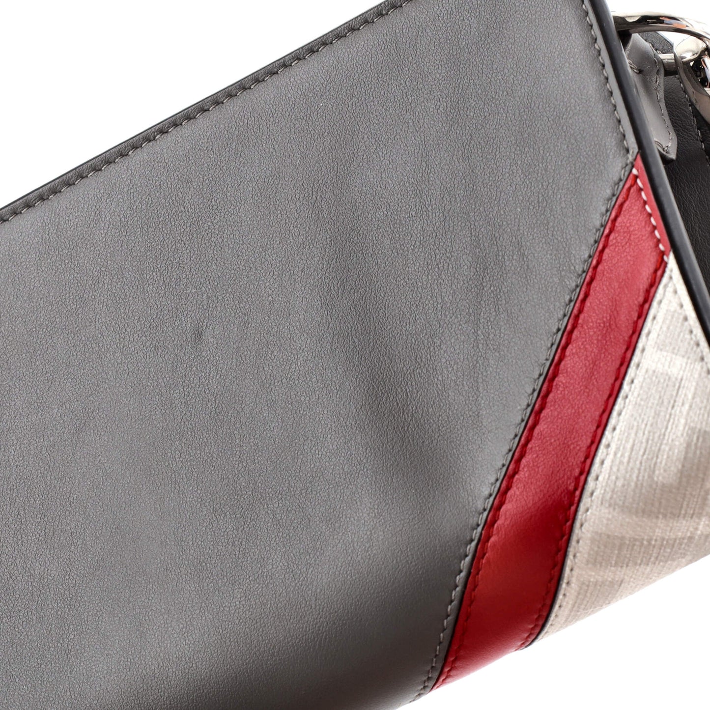 Clutch with Strap Zucca Coated Canvas and Leather