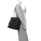 Amelia Calfskin Quilted Large Retro Chain Tote Black