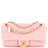 CHANEL Medallion Charm Flap Bag Chevron Wrinkled Lambskin Medium