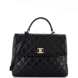 CHANEL Trendy CC Top Handle Bag Quilted Lambskin Large