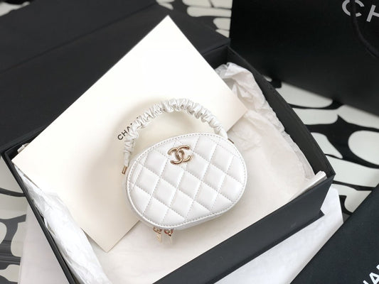 CHL - Vanity Case Shiny Gold White Bag For Women 9.5cm/3.7in