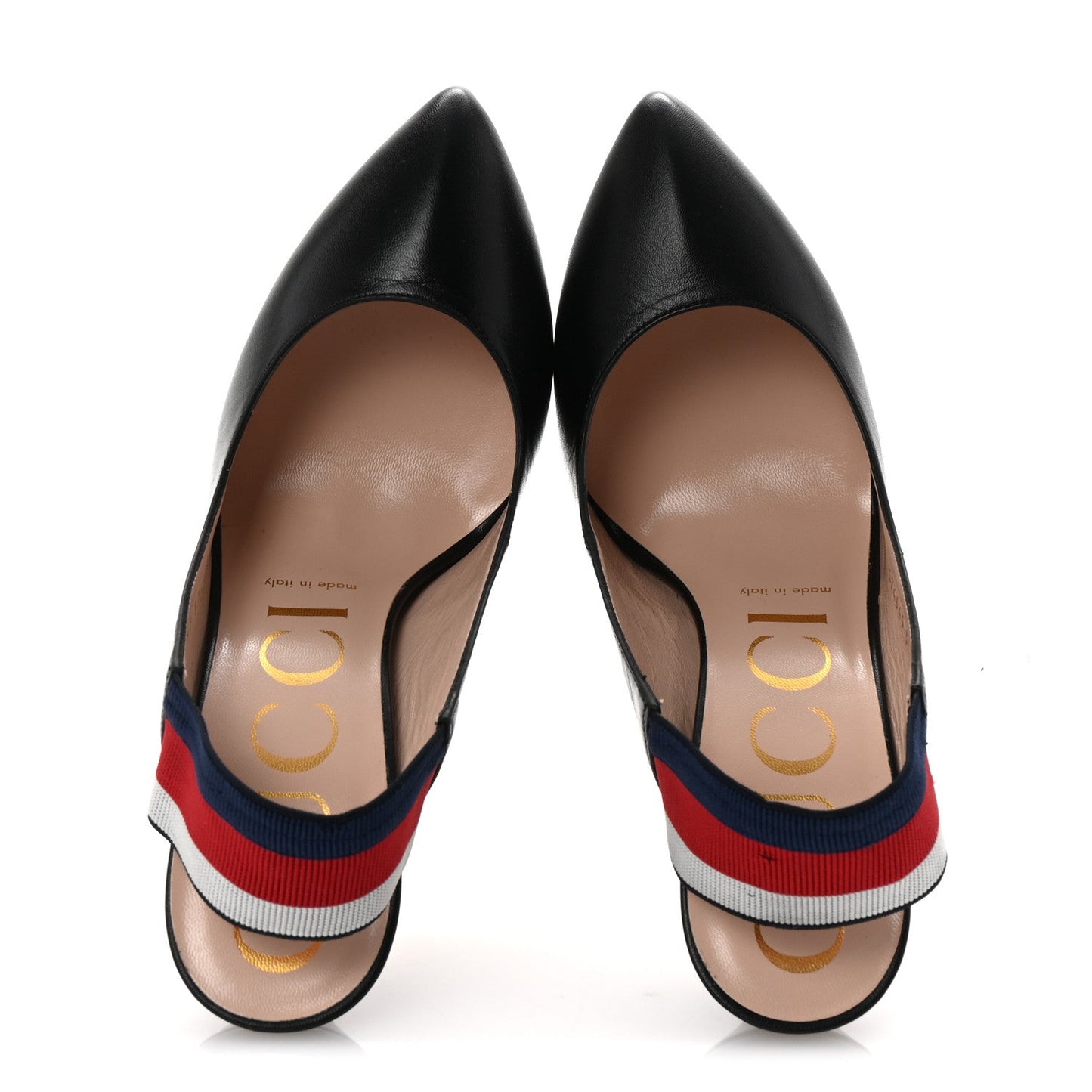 Amelia Malaga Kid Web Sylvie High Heel Slingback Pumps 37.5 Black