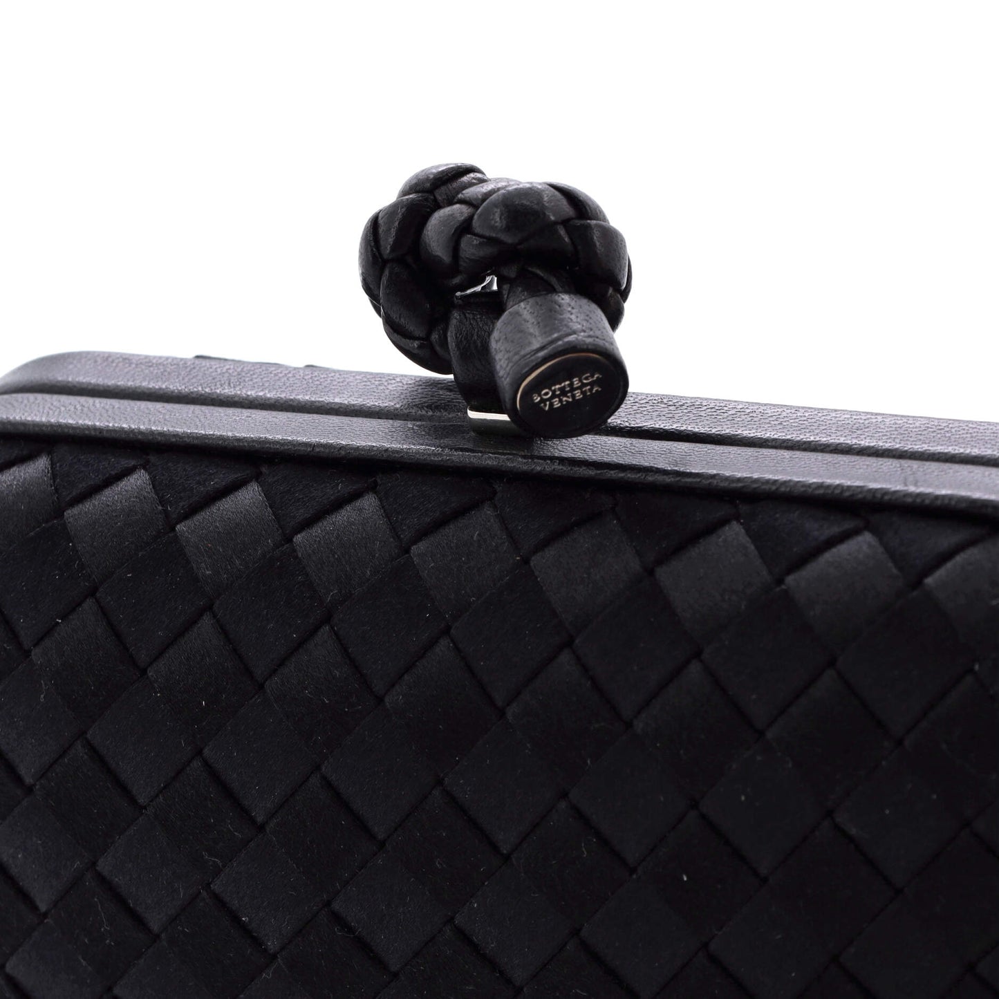 Box Knot Clutch Intrecciato Satin Small