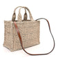 Celine Canvas Calfskin All Over Print Small Cabas Thais Natural Tan