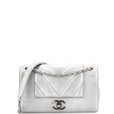 CHANEL Mademoiselle   Flap Bag Chevron Sheepskin Small