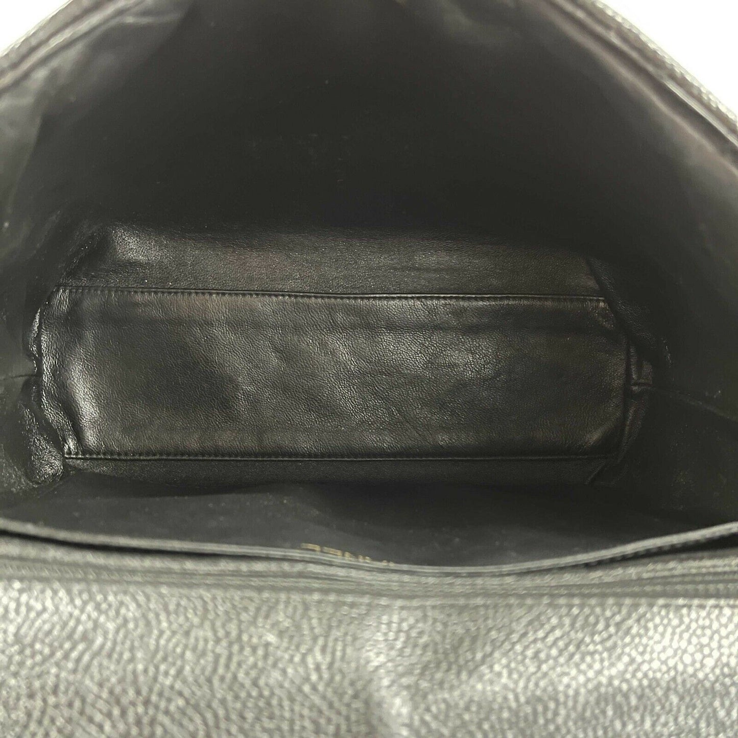 CHANEL   Large Quilted CC Caviar Kelly Flap Bag - Top Handle