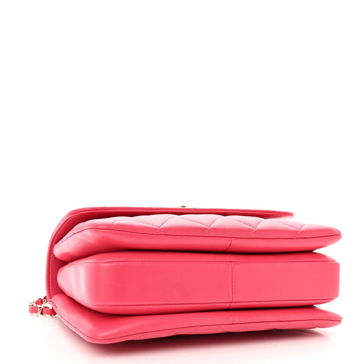 Amelia Lambskin Quilted Small Trendy CC Flap Dual Handle Bag Dark Pink