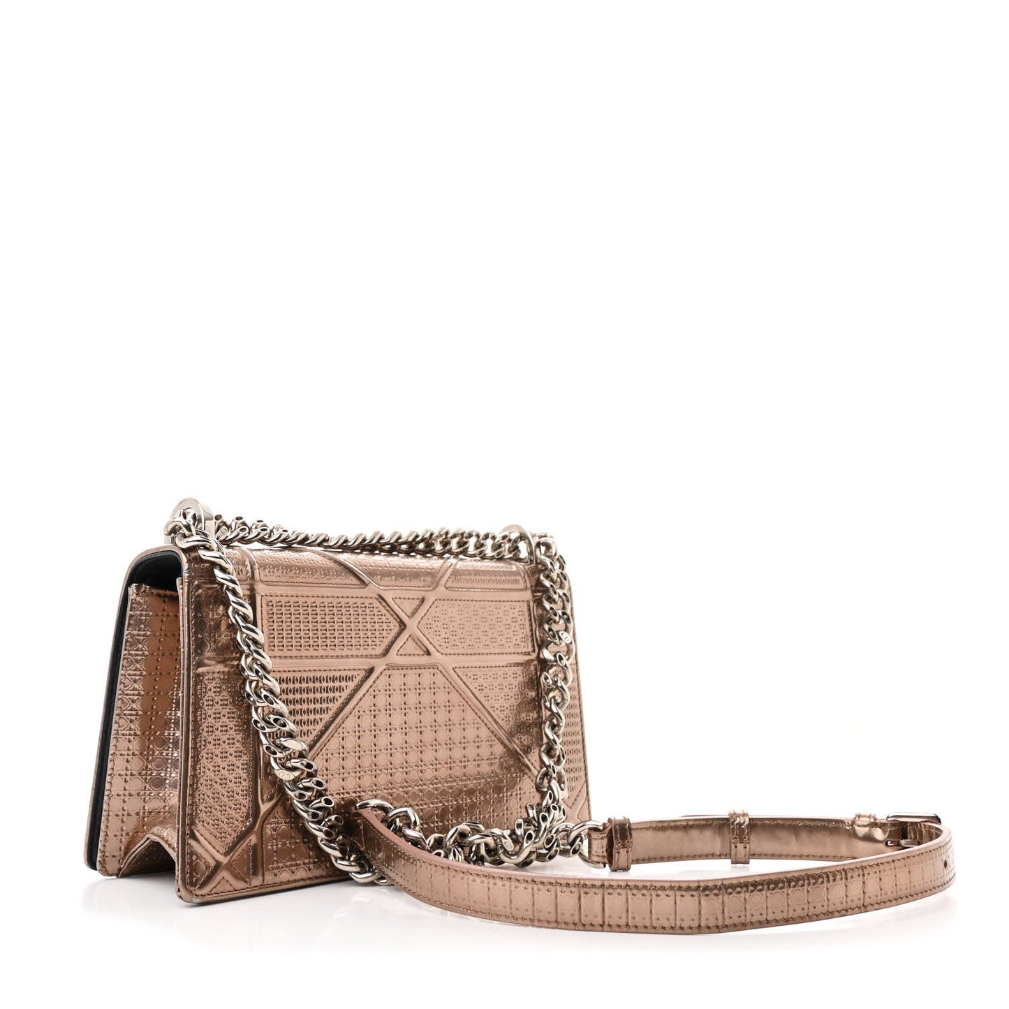 Christian Dior Patent Micro-Cannage Small Diorama Flap Bag Hyper Pink