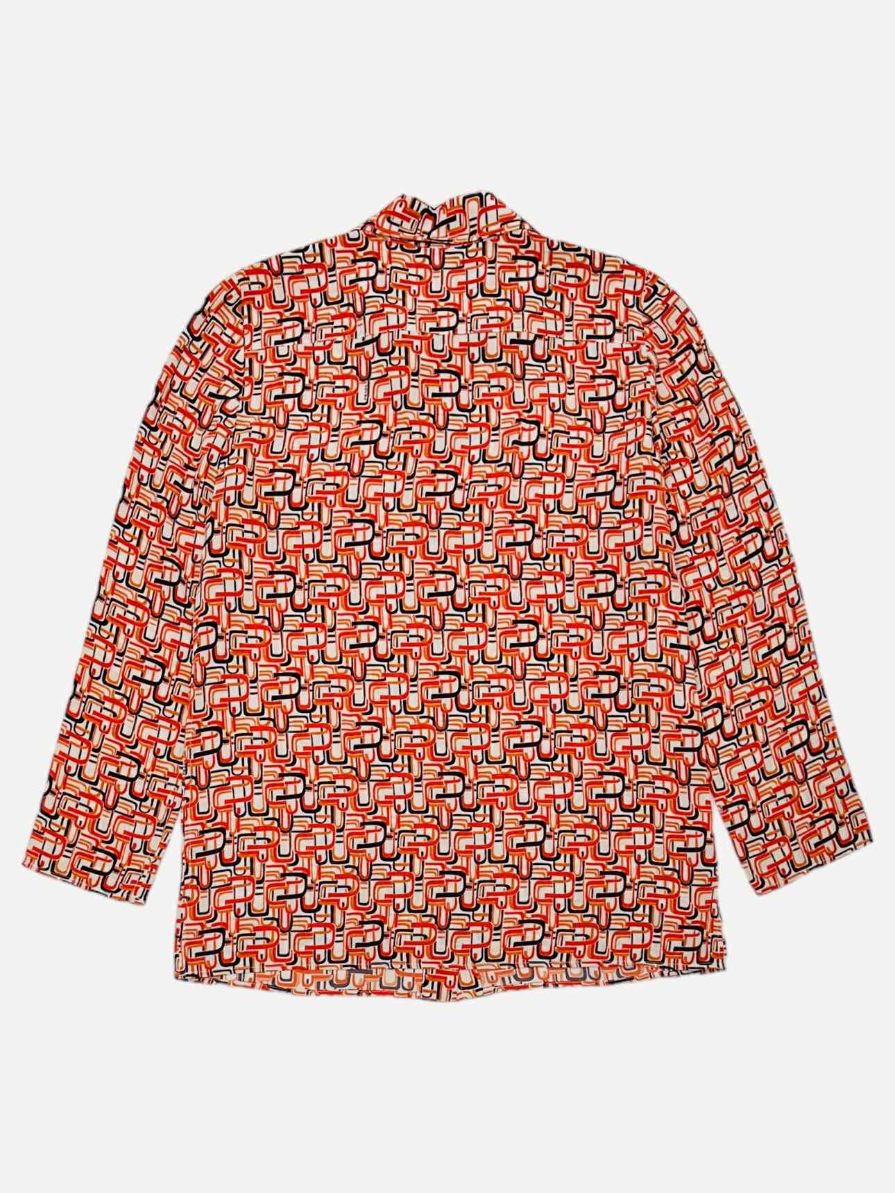 PRADA Orange Multicolor Printed Size US 4 Shirt