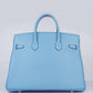 Hermes Birkin 35cm Togo Leather Handbags Light Blue Golden