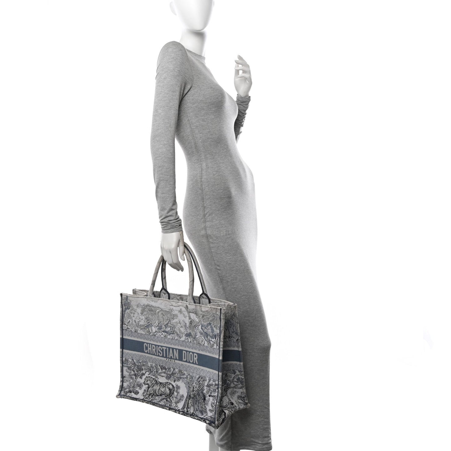 Christian Dior Gradient Canvas Embroidered Large Dioriviera Toile De Jouy Book Tote Blue