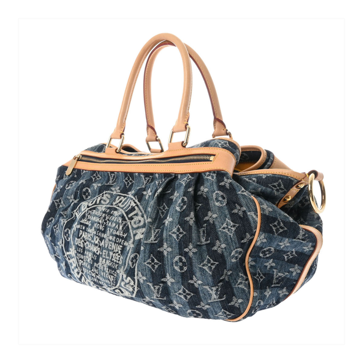 Louis Vuitton Denim Raye Cabas GM Shoulder Bag