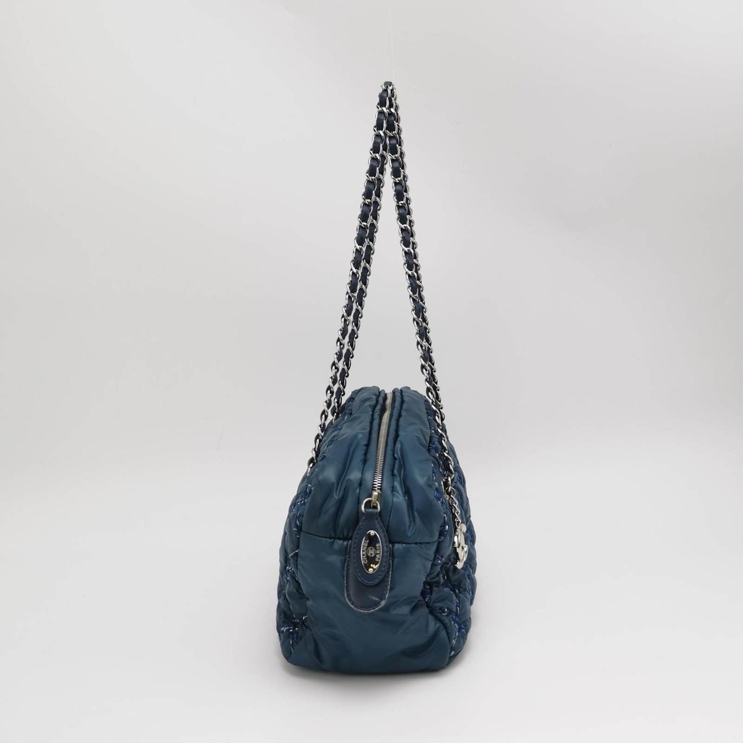 Chanel Paris-Byzance Tweed On Stitch Navy Nylon Bag