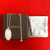 Gucci Oval Tag Silver 925 Necklace