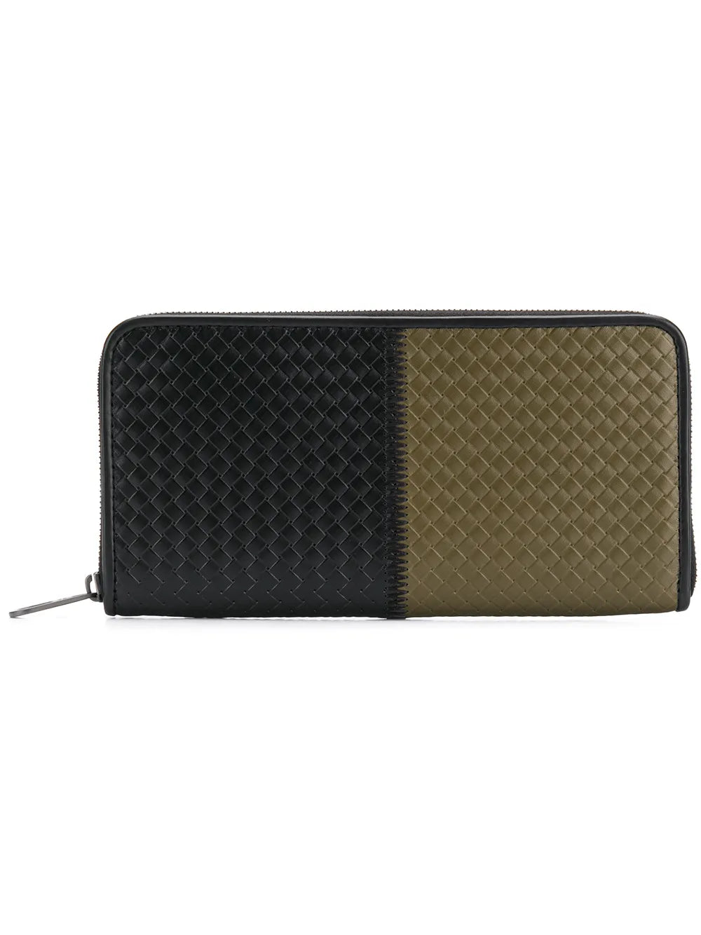 B V  - Two Tone Leather Continental Zip Around Wallet