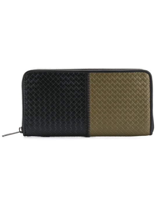 B V  - Two Tone Leather Continental Zip Around Wallet