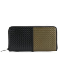 B V  - Two Tone Leather Continental Zip Around Wallet