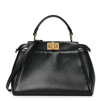 Amelia Nappa Mini Peekaboo Iconic Satchel Black