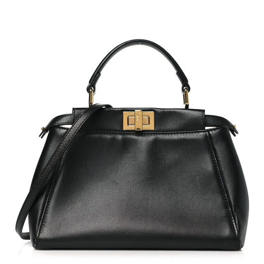 Amelia Nappa Mini Peekaboo Iconic Satchel Black
