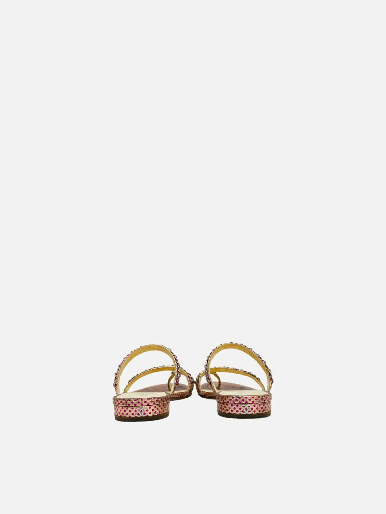 CHANEL Metallic Pink Size EU 37.5 Sandals