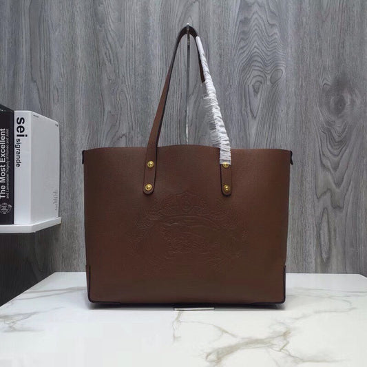B-Berry - BB  Small Embossed Crest Tote Brown For Women, Bags 13.8in/35cm