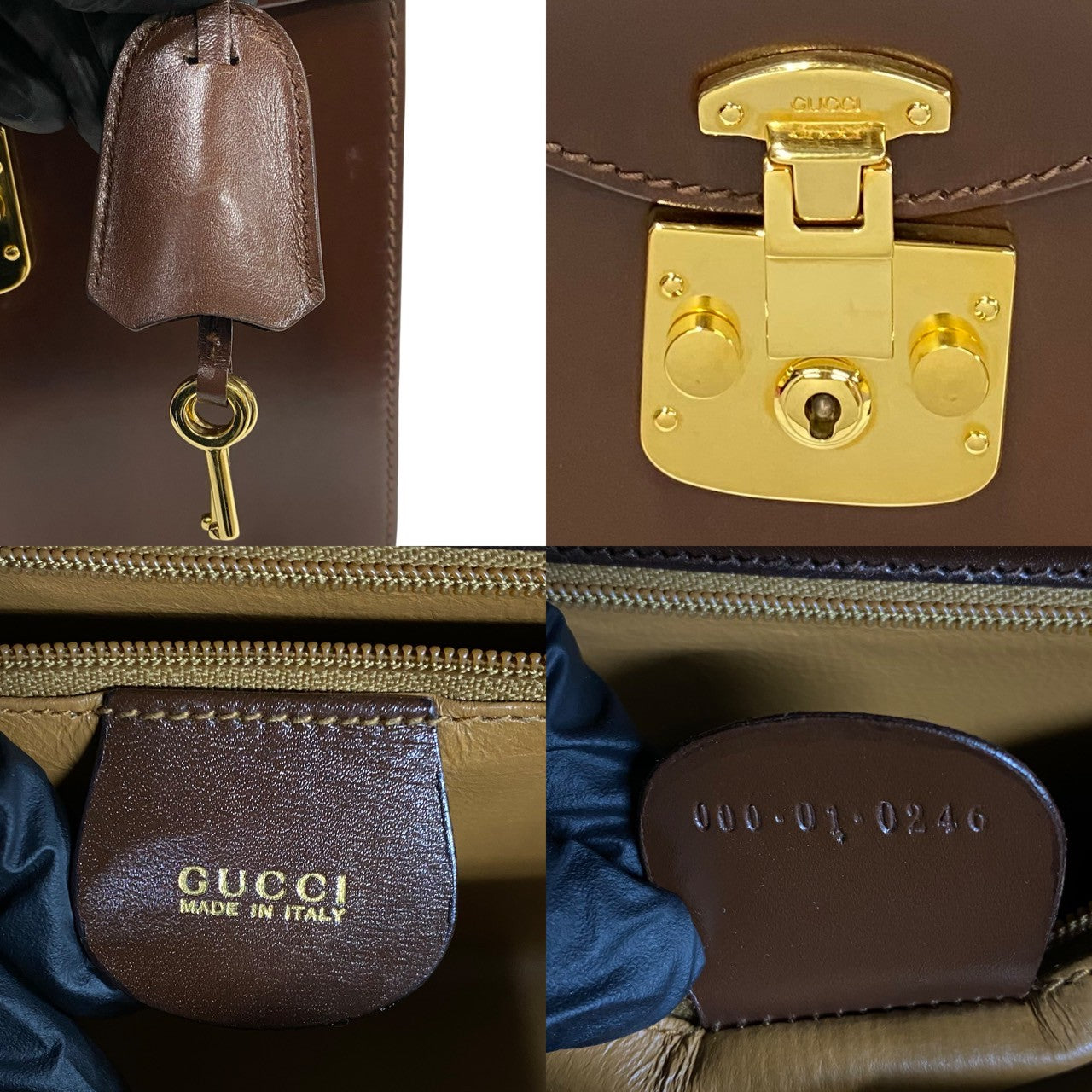 Gucci Lady Lock Leather Handbag