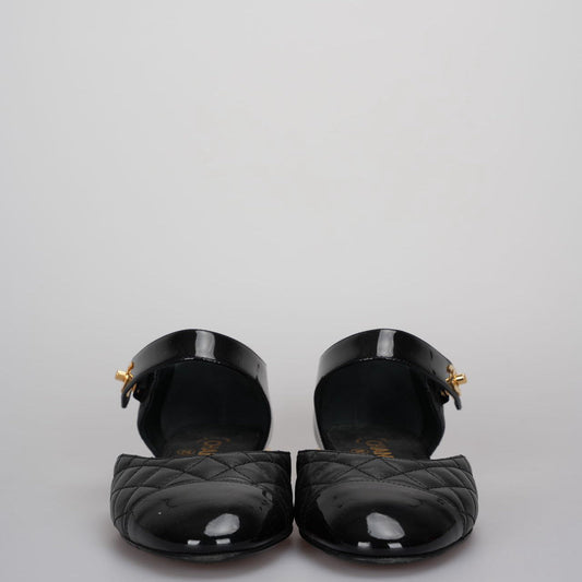 Chanel Mary Jane Flats 36.5 in Black Patent and Leather