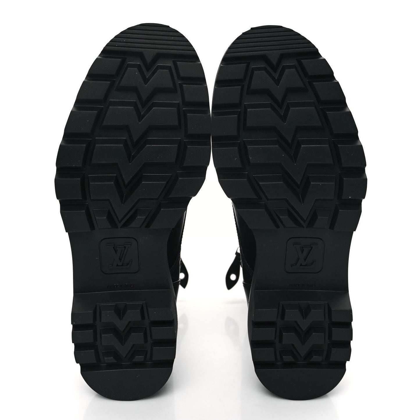 Louis Vuitton Calfskin Monogram Territory Flat Ranger Boots Black