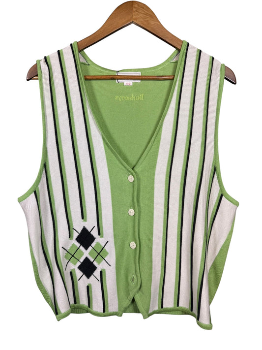 Burberry Striped Button-Up Sweater Vest